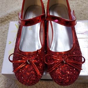 Kids ballet flat in red glitter (wizard of oz)